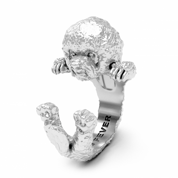 Bichon Frise Silver Hug Ring